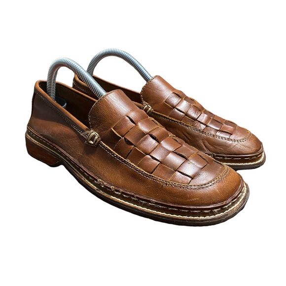 Frye Corsica Woven Moccasin Leather Slip-On Shoes‎ Women's Size 8 Brown - Picture 1 of 12